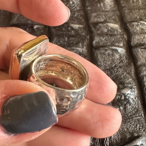 Ross-Simon Rose Quartz Statement Ring Sterling &RoseGold - Picture 4 of 7